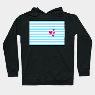 Bloom Heart stripe pattern Hoodie